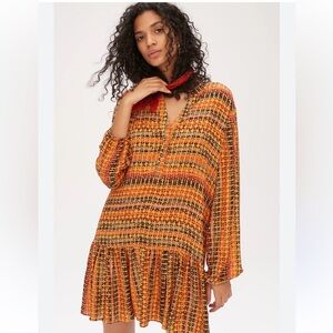 Anthropologie Elyn Tunic Dress with a Geometric Batik print